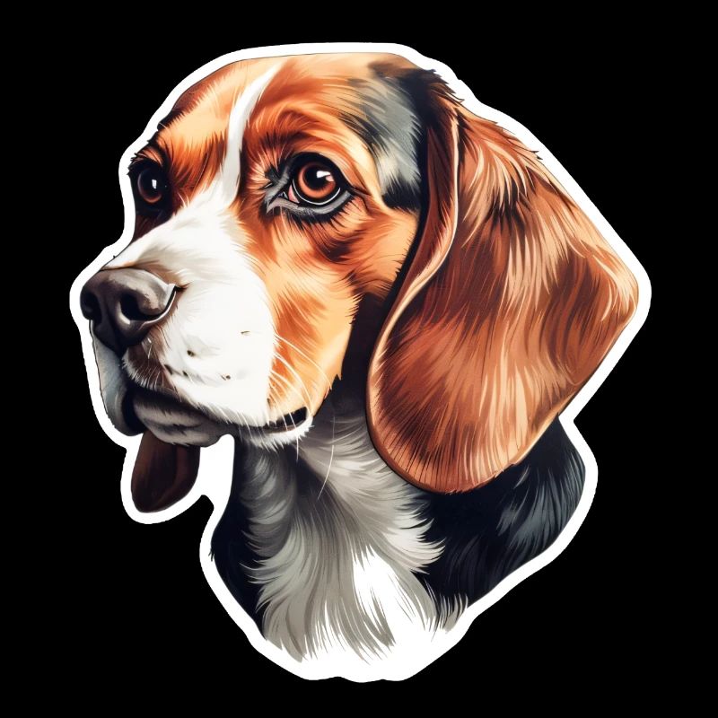 Vue latérale de la tête de beagle