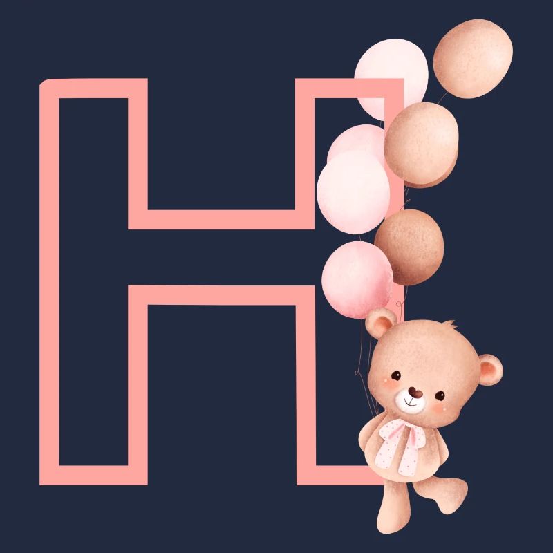 Buchstabe h rosa Bär