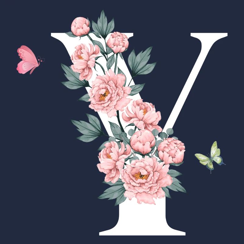 Buchstaben und rosa Blumen