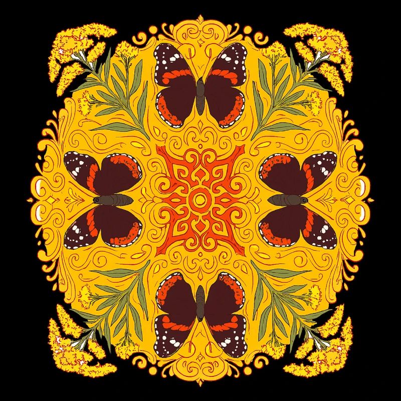 Roter Admiral Schmetterling Mandala