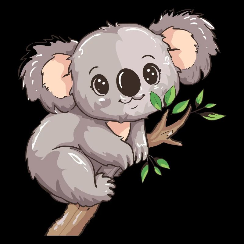glücklicher Koalabär Koala auf Bambus