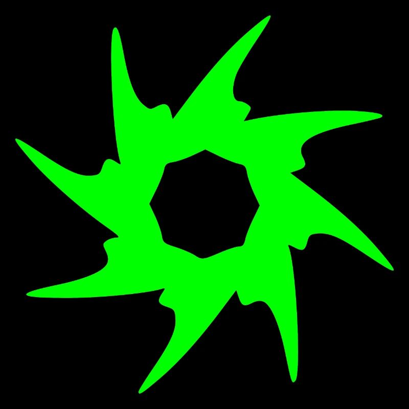 Cercle avec des épines, rond en vert
