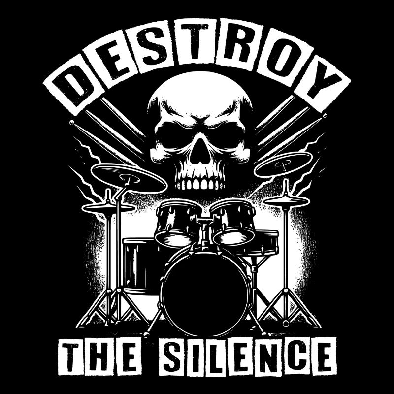 Le batteur de batterie du groupe de rock Destroy Silence.