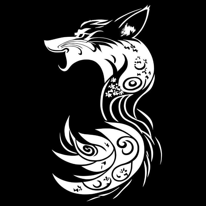 White Tribal Fantasy Fox