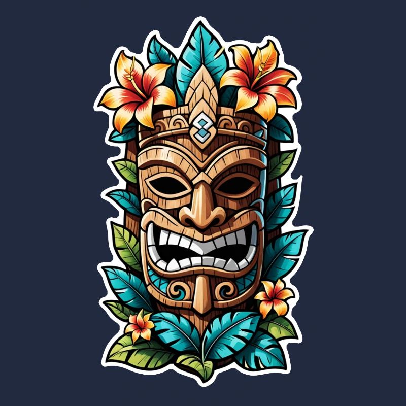 tiki beach - statue polynèsie
