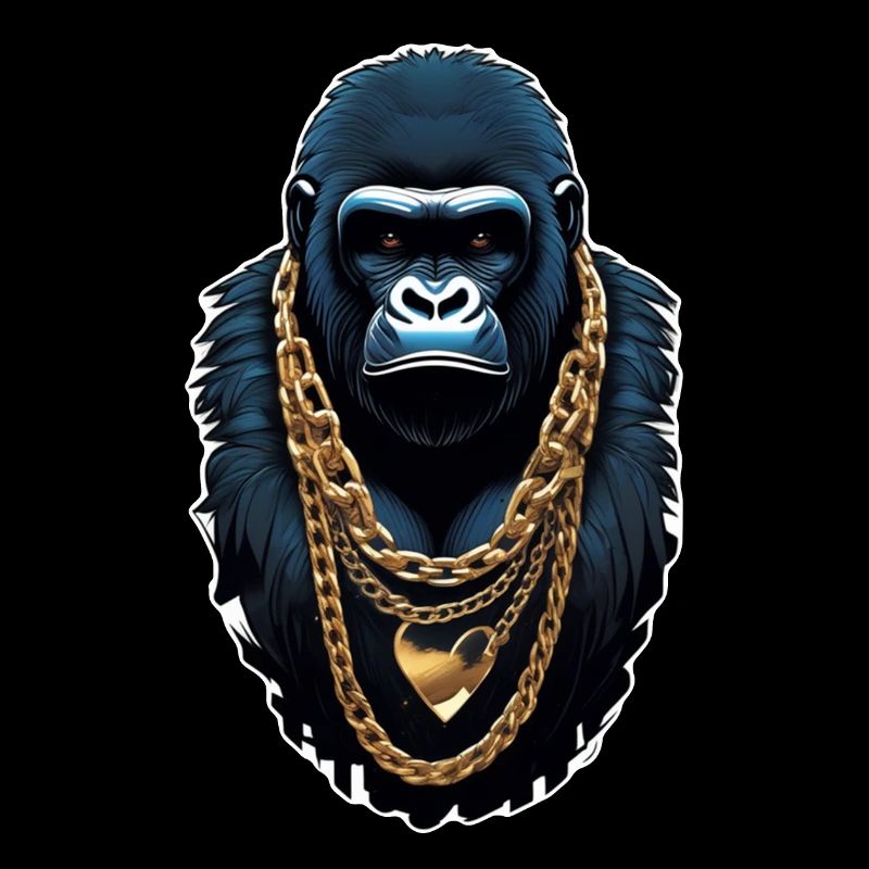 gorille avec chaine en or