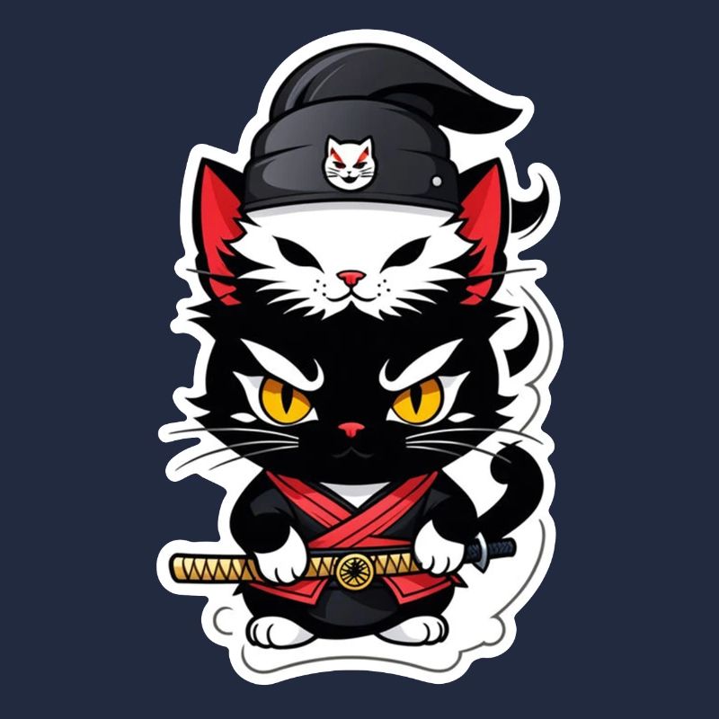 chat ninja - chaton samourai