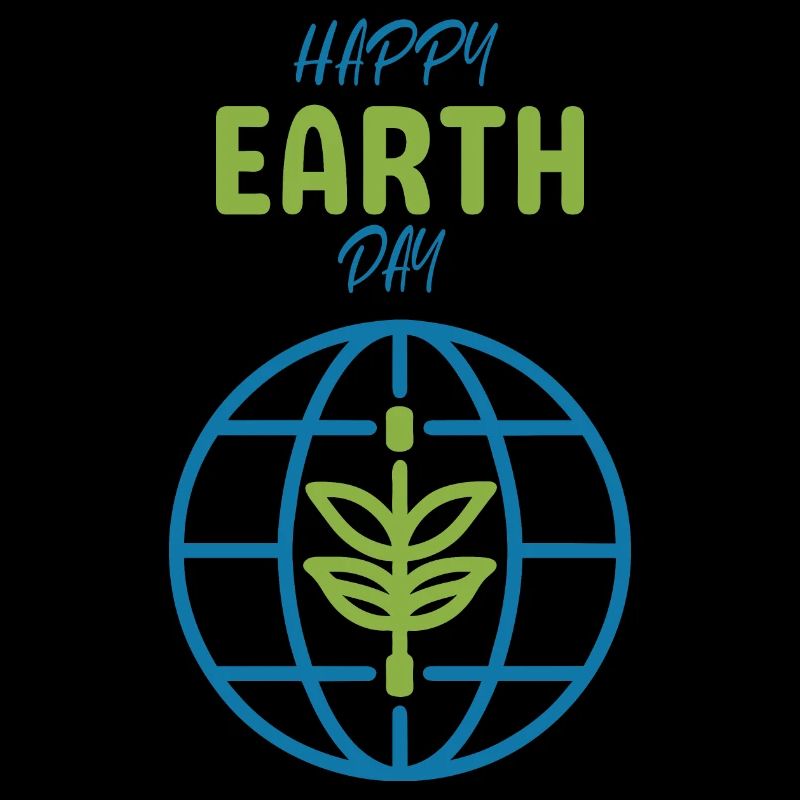 Happy Earth Day Graphic Plant Globe Nature