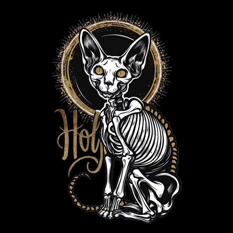 chat sphinx squelette tatouage