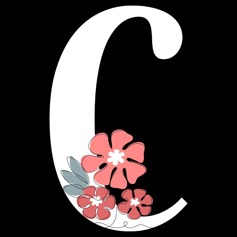 Lettre c fleurs minimalistes