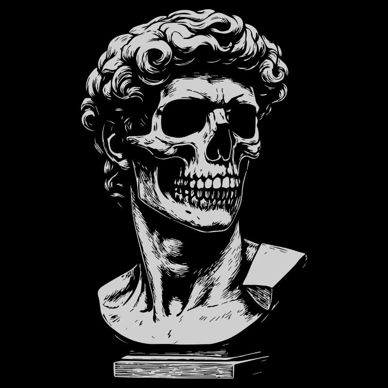 Illustration du buste de crâne de David Michelangelo