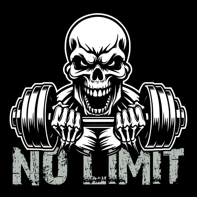 No Limit hartes Workout Skull mit Hantel