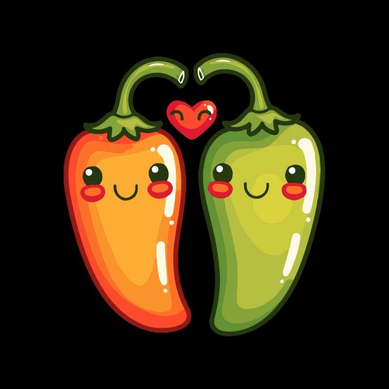 Chilli Paar Liebe Herz Valentinstag