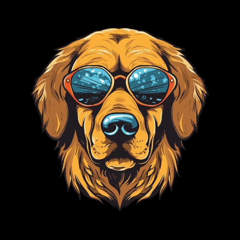 Golden Retriever Hund Kopf Cool