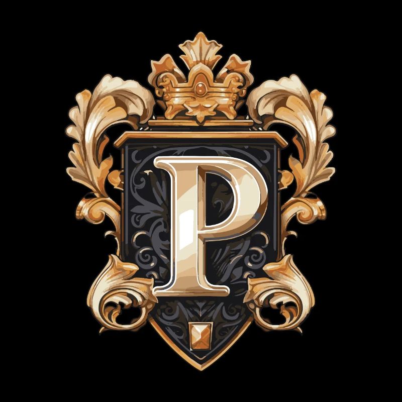 P Buchstabe Logo Krone