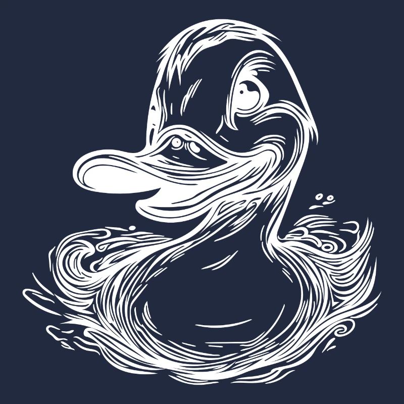 Swimming duck with a large beak