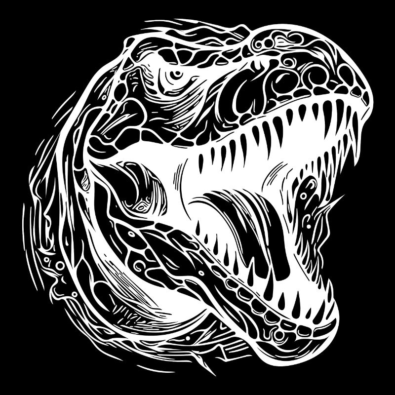 Brüllender T-Rex Dinosaurier Tattoo Dino Design
