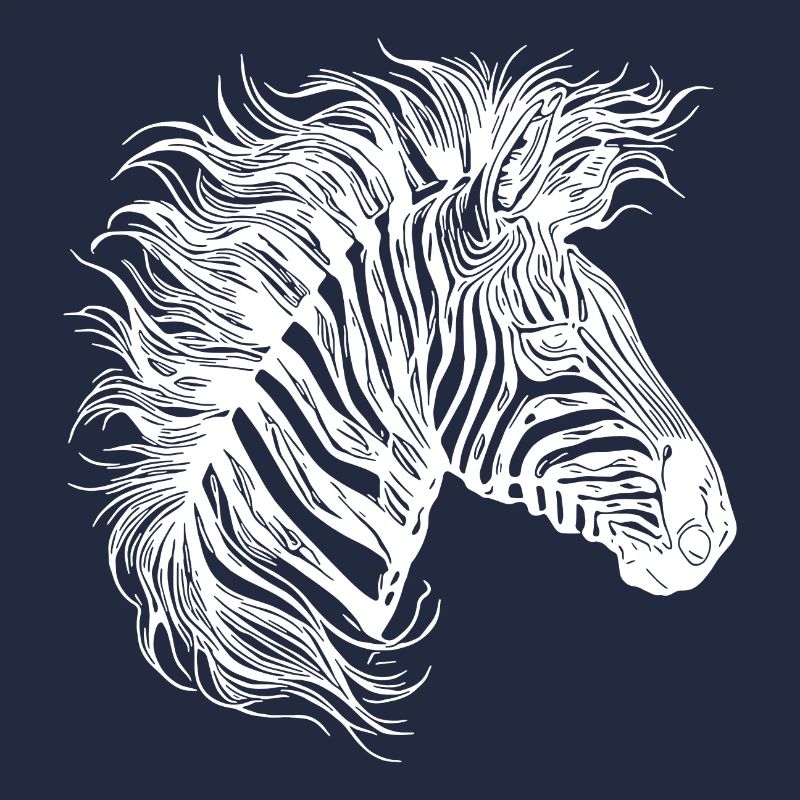 Wild Zebra Mane Tattoo Style Lignes