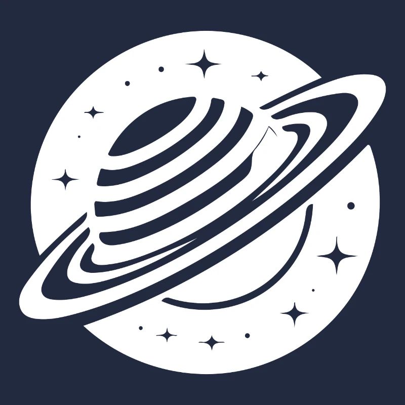 Space planet Saturn with ring system and stars