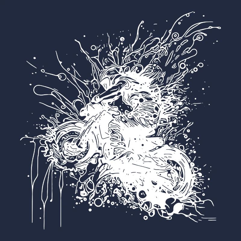 Off-Road Racing Style Motorcycle Jump Splash
