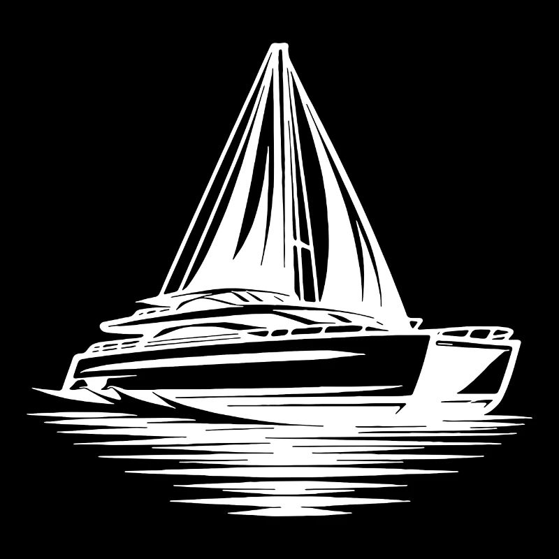 Schickes Doppelrumpf Segelboot Katamaran Segler