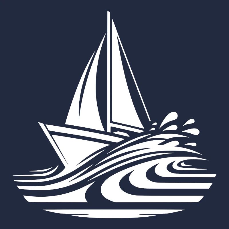 Voilier rapide sur le cap dans les grosses vagues