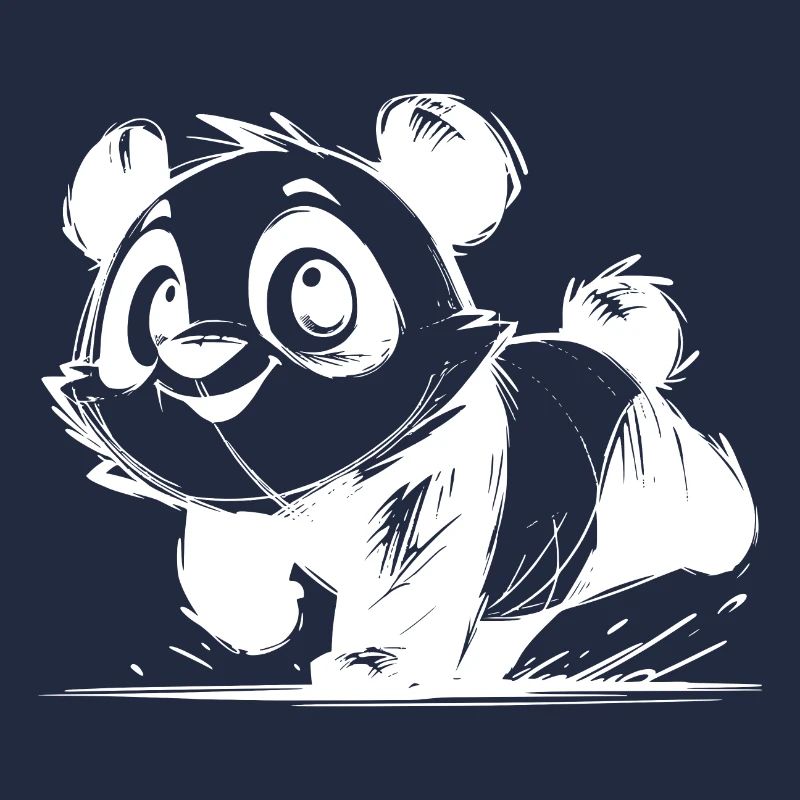 Petit panda mignon bébé dessin au crayon