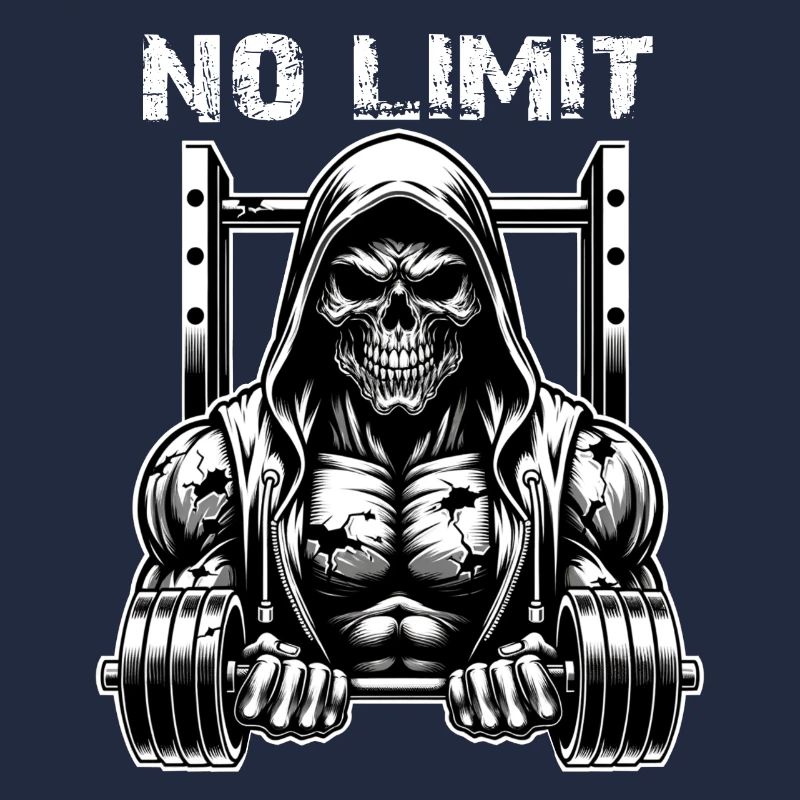 Crâne de musculation No Limit Workout avec haltère