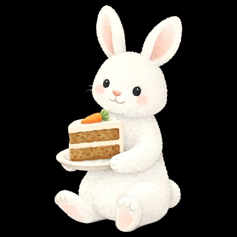 Illustration de lapin avec gâteau aux carottes