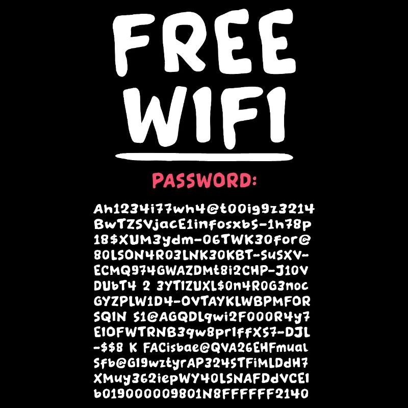 Funny FREE WIFI Free Internet Funny Password 