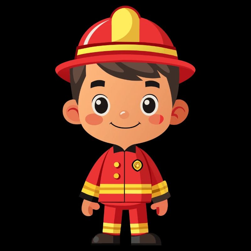 Held in Rot der Feuerwehrmann