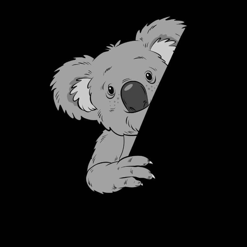 Lustiger Koala schaut um die Ecke - Geschenk