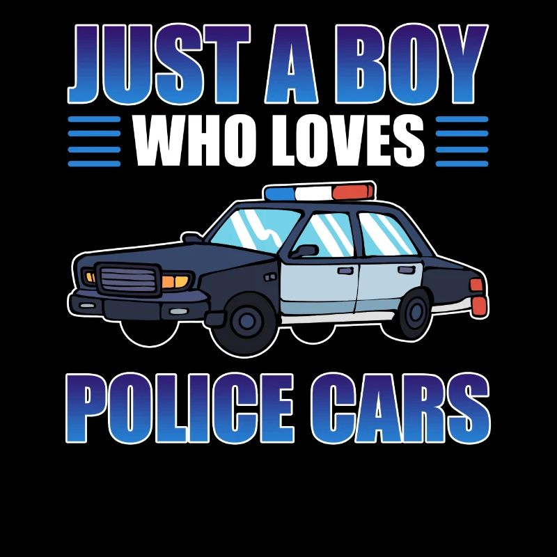 Nur ein Junge, der Polizeiautos liebt