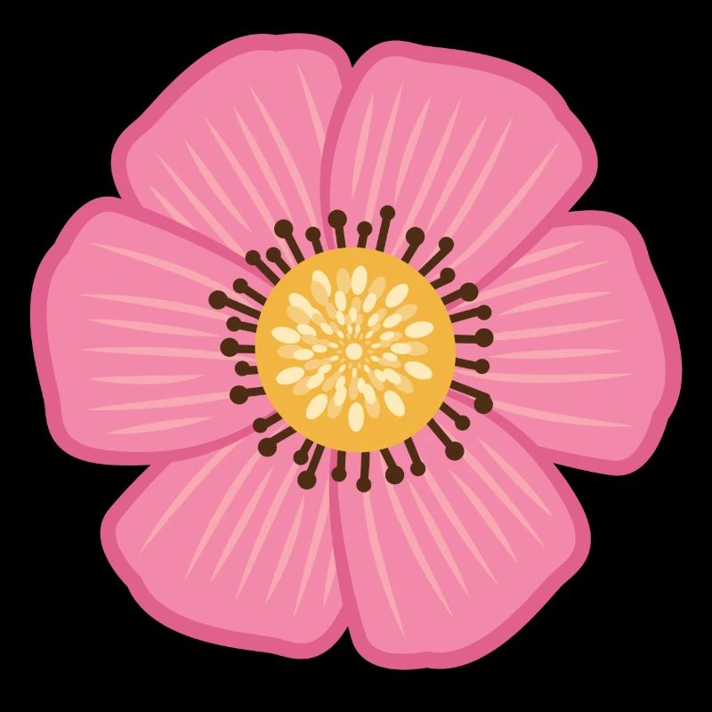 Dessiné belle fleur de fleur de jungle rose