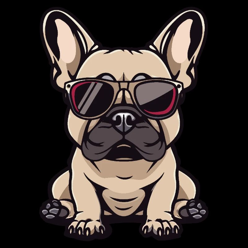 Buldog français chiens bande dessinée cool