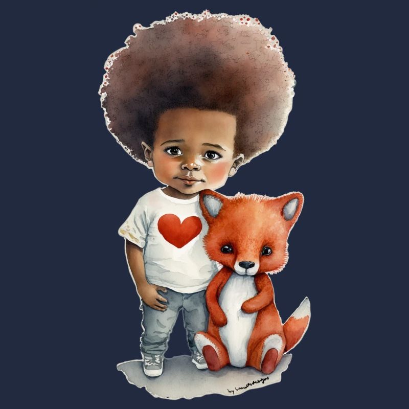 Kinder mit Wolf und Herz Motiv