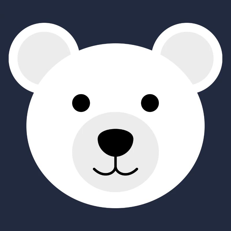 Polar Bear Head Cute Smiling Polar Bear Head Polar Bear Head
