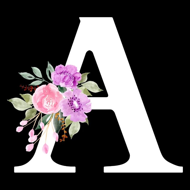 Lettre a floral violet