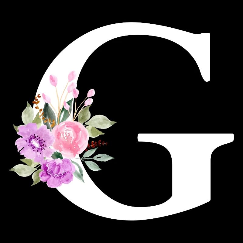 Lila Blumenbuchstabe g
