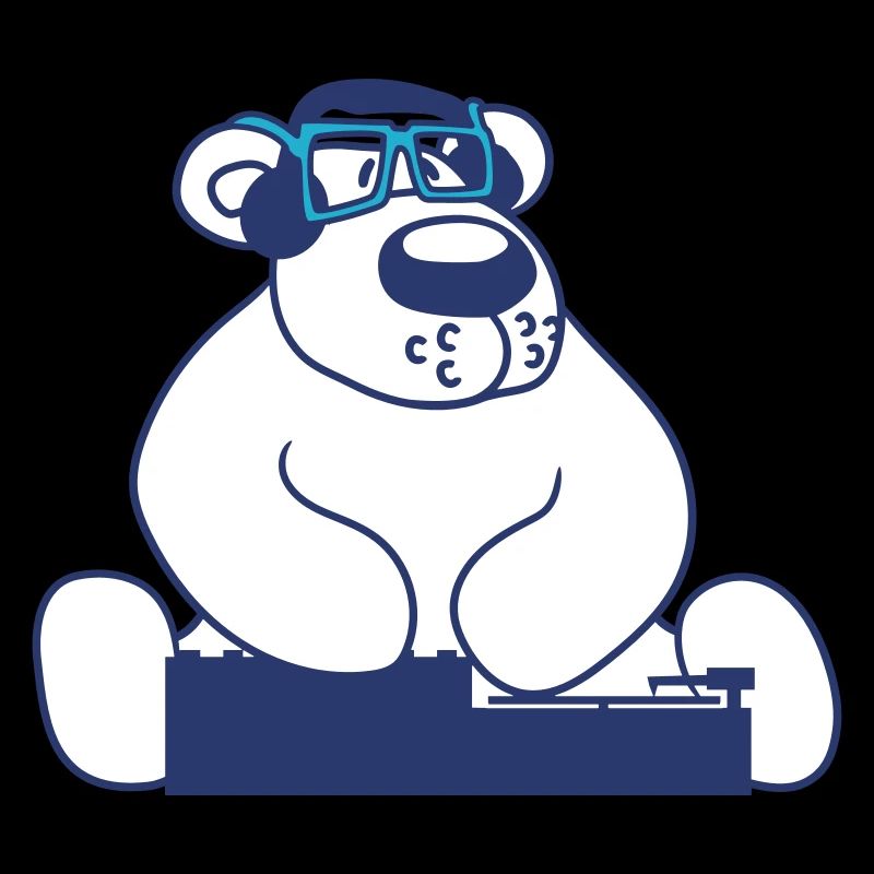 Funny DJ Polar Bear Mixer Cool Party Music Bear