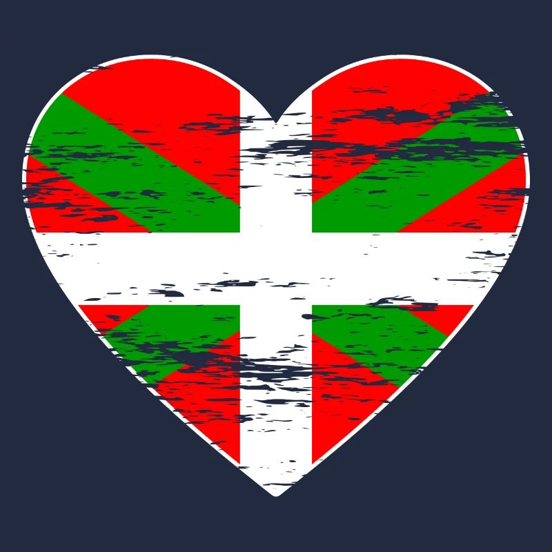 Drapeau basque coeur utilisé