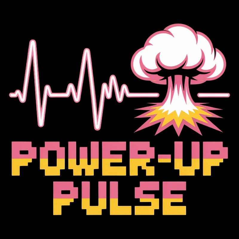 Power Up Pulse Pop Culture Rétro Jeu vidéo
