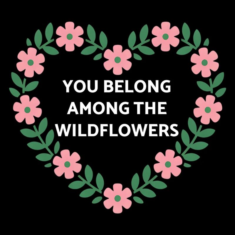 Message de cœur de fleur sauvage