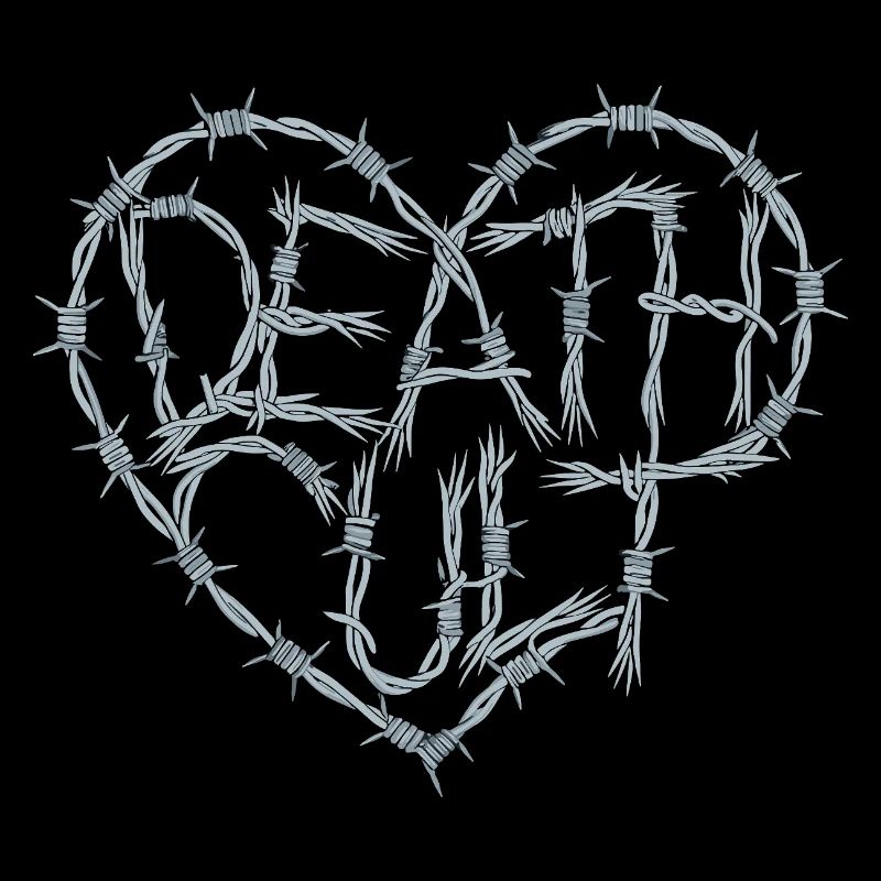  Death Cut Herz aus Stacheldraht Dark Gothic Liebe
