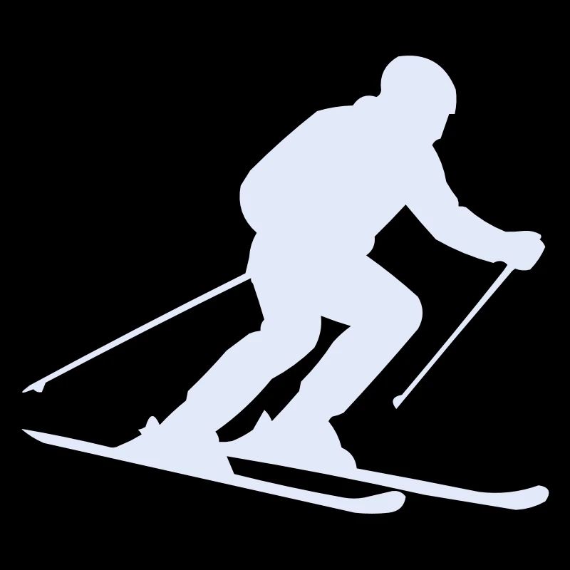 Schneeskizze: Skifahrer Silhouette