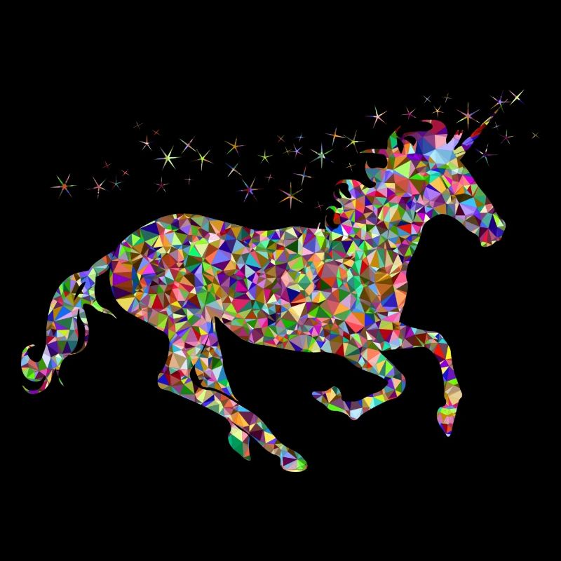 buntes mythisches springendes glitzer Einhorn
