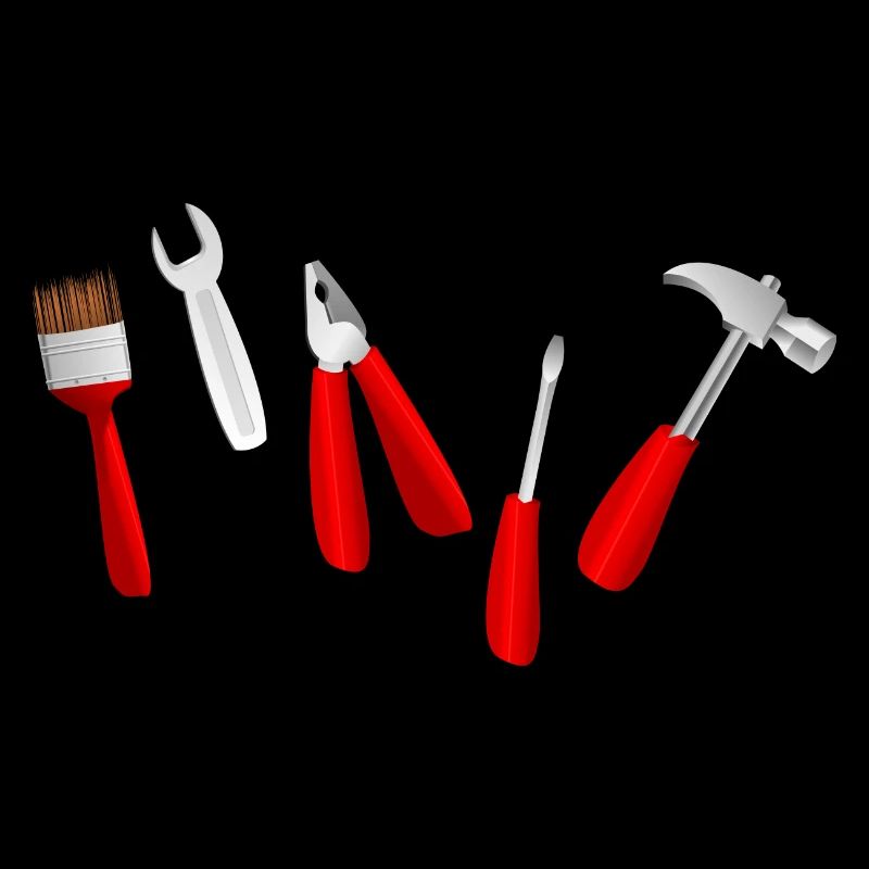 werkzeug tools pinsel hammer schraubenzieher zange