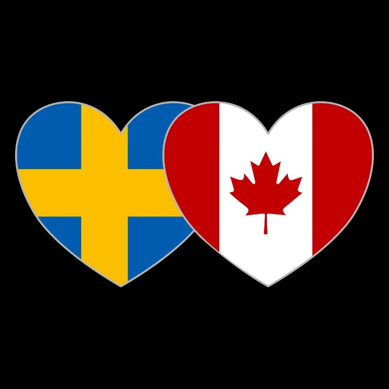 Suède Canada Flag Heart