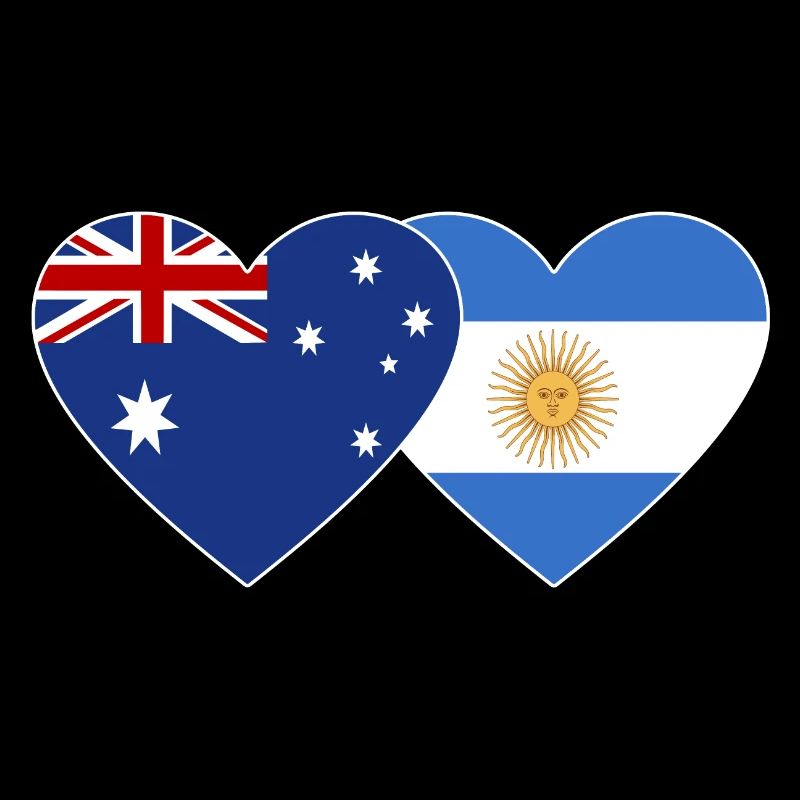 Coeur de drapeau Australie Argentine
