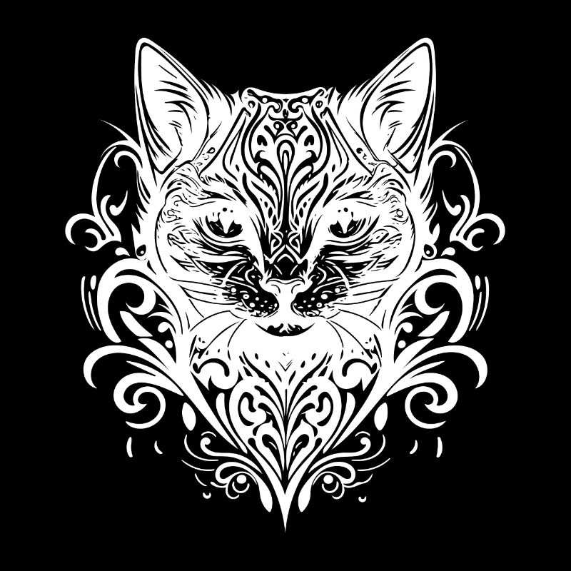 Schöne Vintages Katzen Tattoo